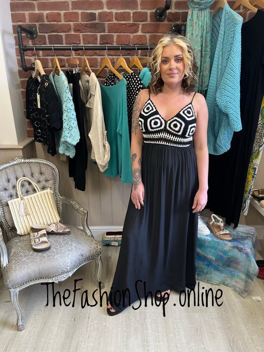 Elodie black and white crochet sundress 8-14