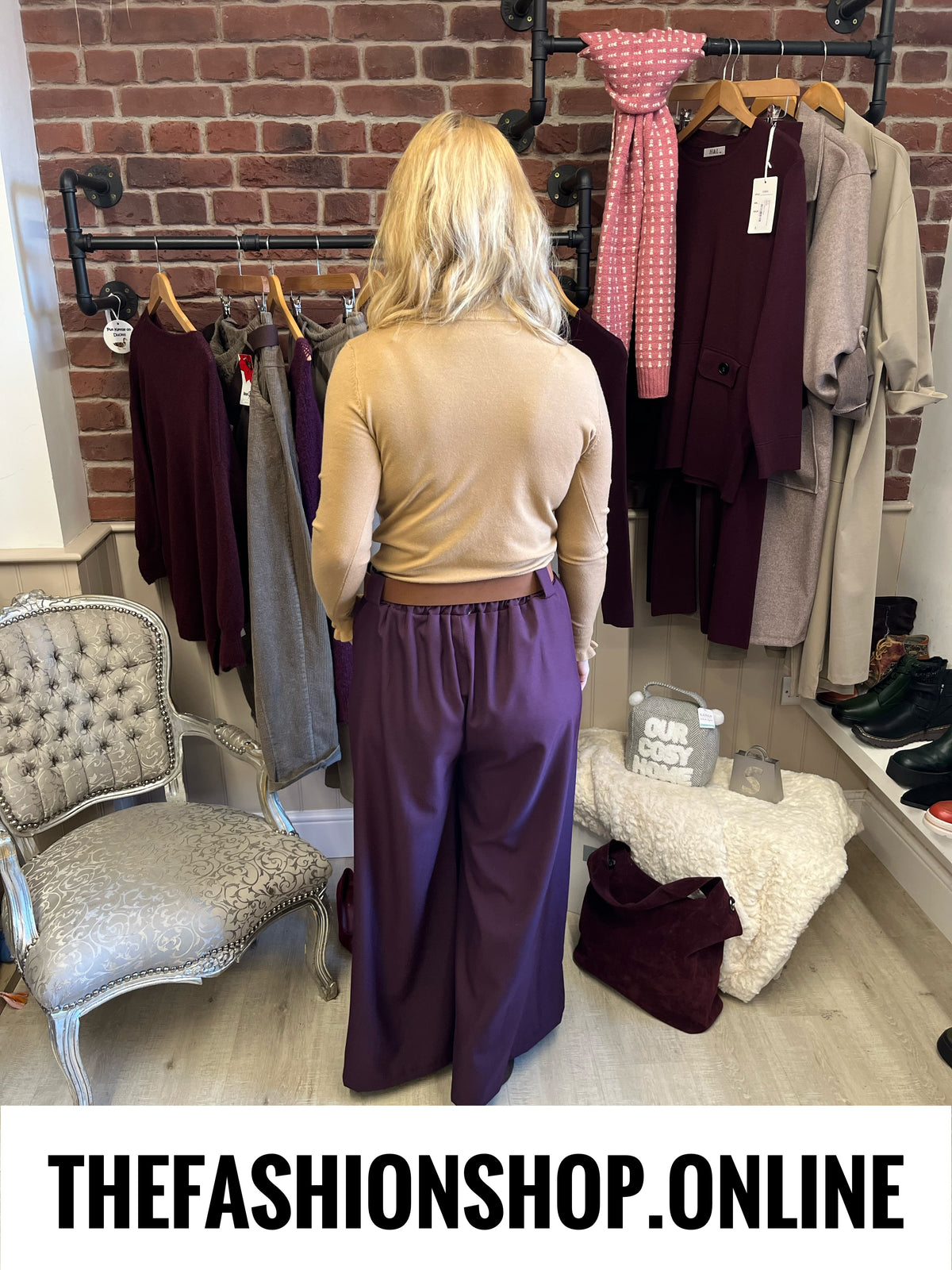 Carla damson wide leg trousers 12-18