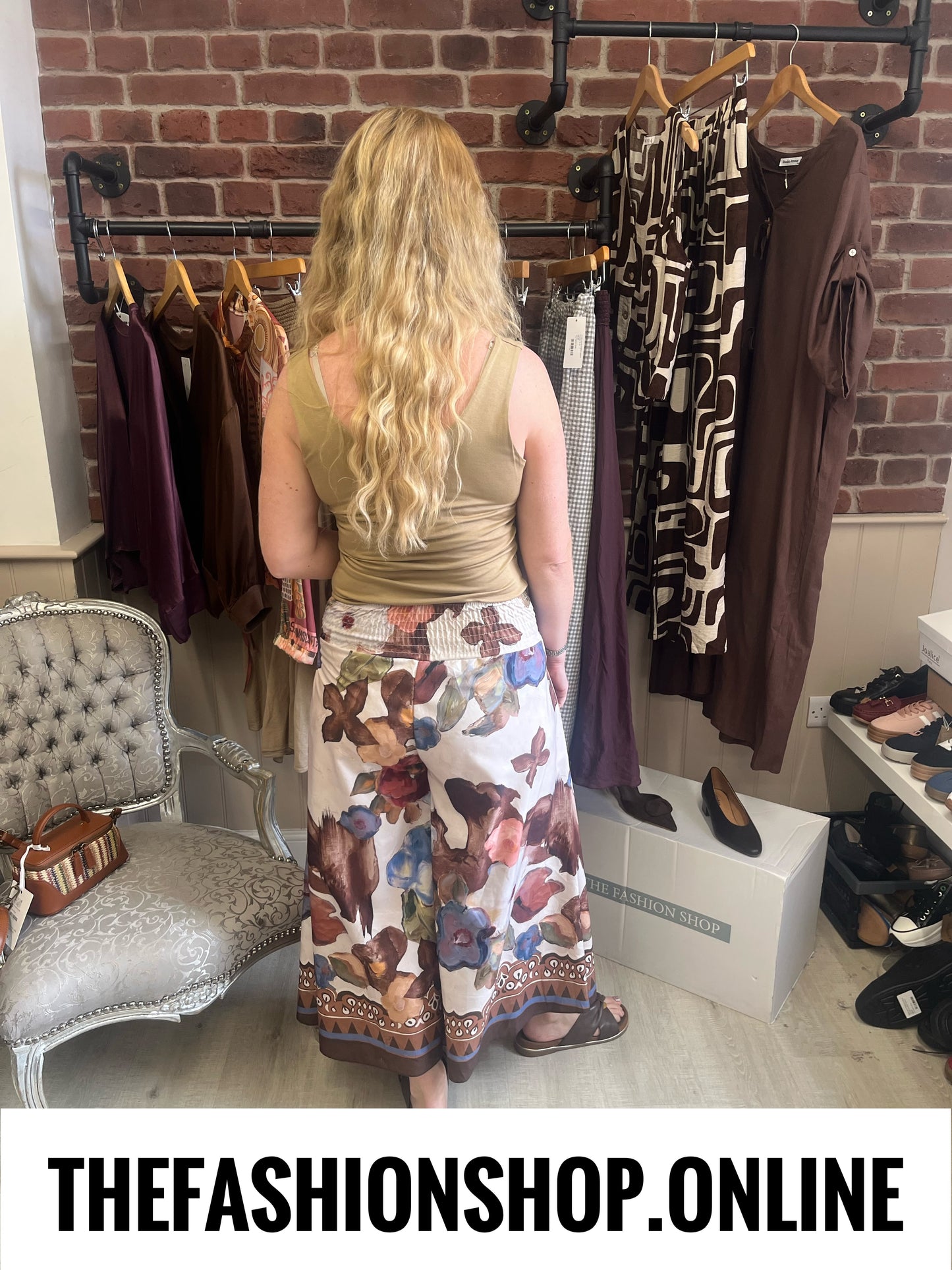 Octavia denim blue floral culottes 8-14