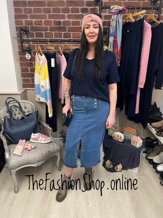 Harper navy knitted top 10-16