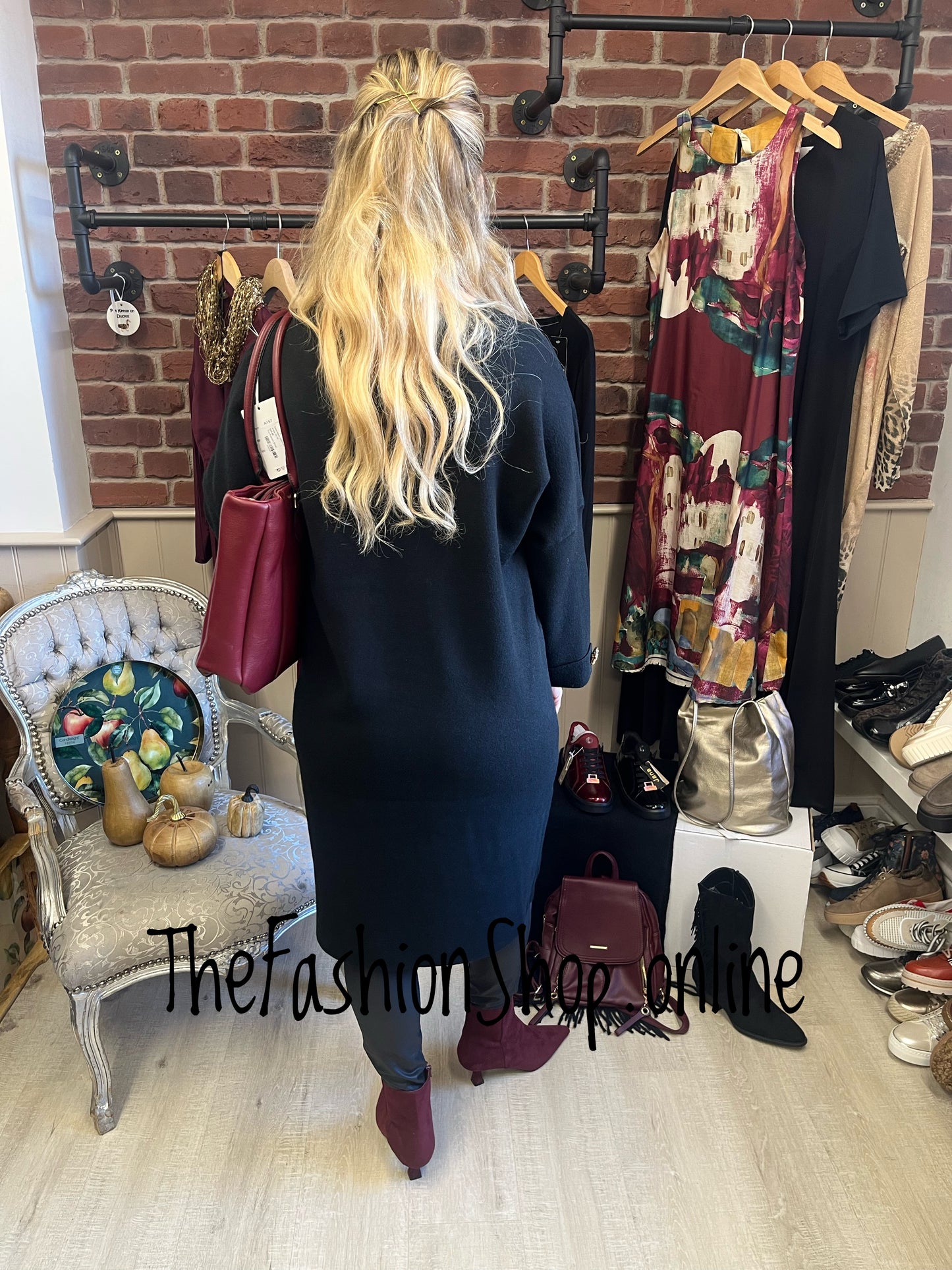 Sara black cashmere mix jumper dress 12-16