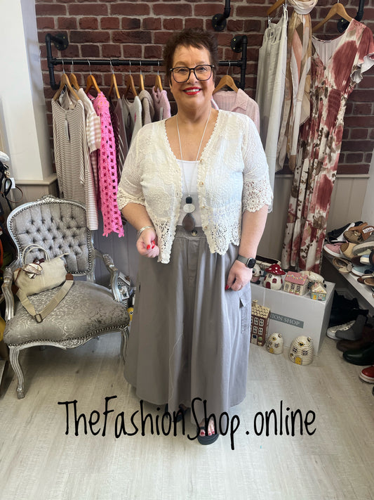 Mabel mocha pocket skirt 12-20