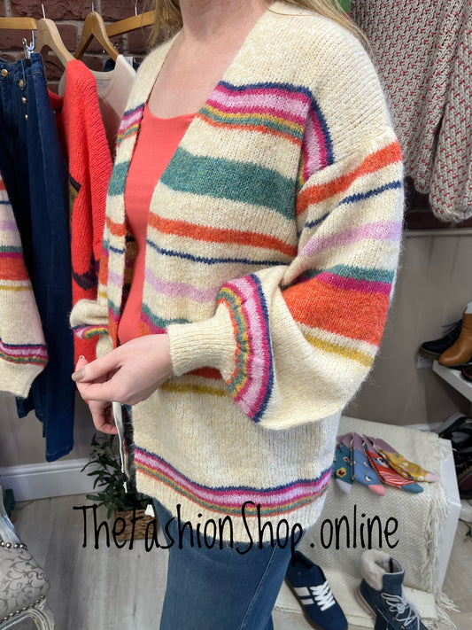 Bethany wool mix striped cardigan sizes 12-14 and 16-18
