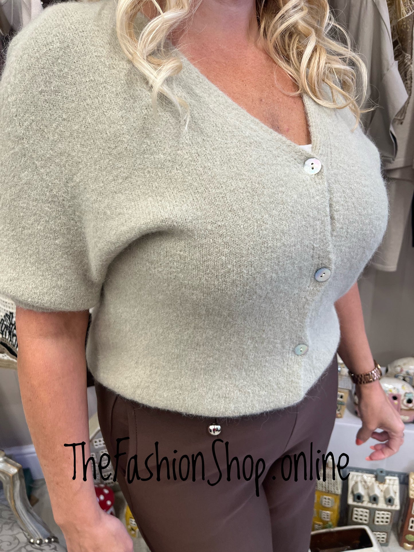 Tessa taupe wool mix cardigan 8-12