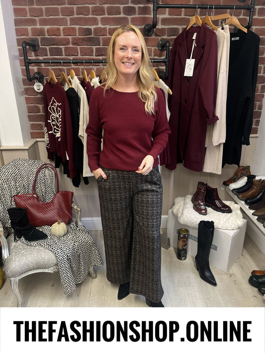 Libby wine ribbed jumper 8-16