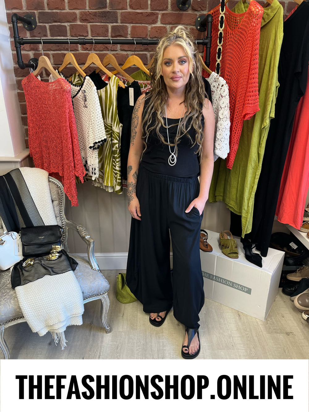 Lola black relaxed trousers 12-20
