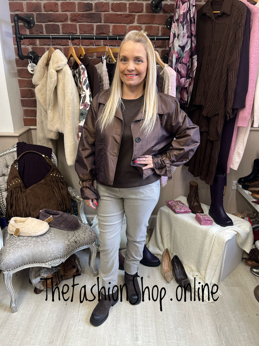 Ava brown taffeta jacket 8-16