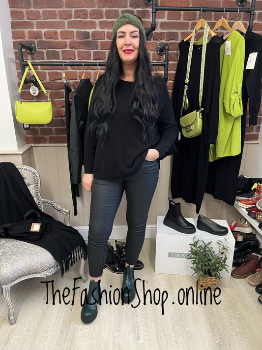 Erika black scooped hem jumper 12-18