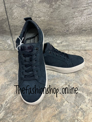 Tamaris navy suede wide fit trainer with side zip sizes 4-9 (37-42)