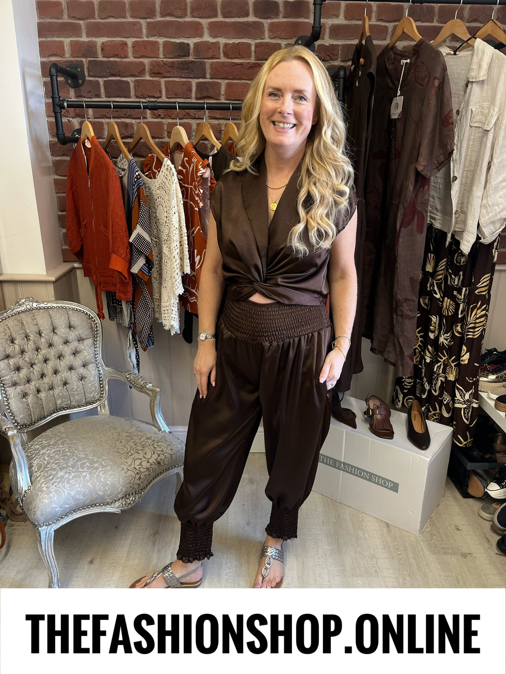 Lena brown cuffed trousers 8-14