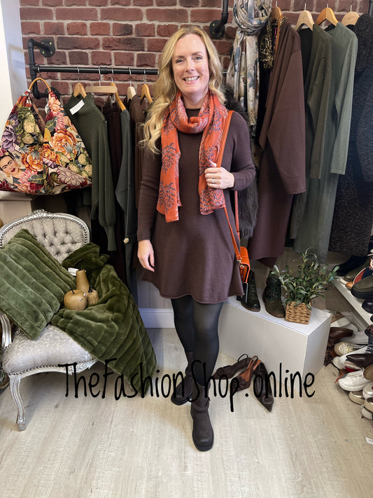 Milan brown knitted swing dress 8-12