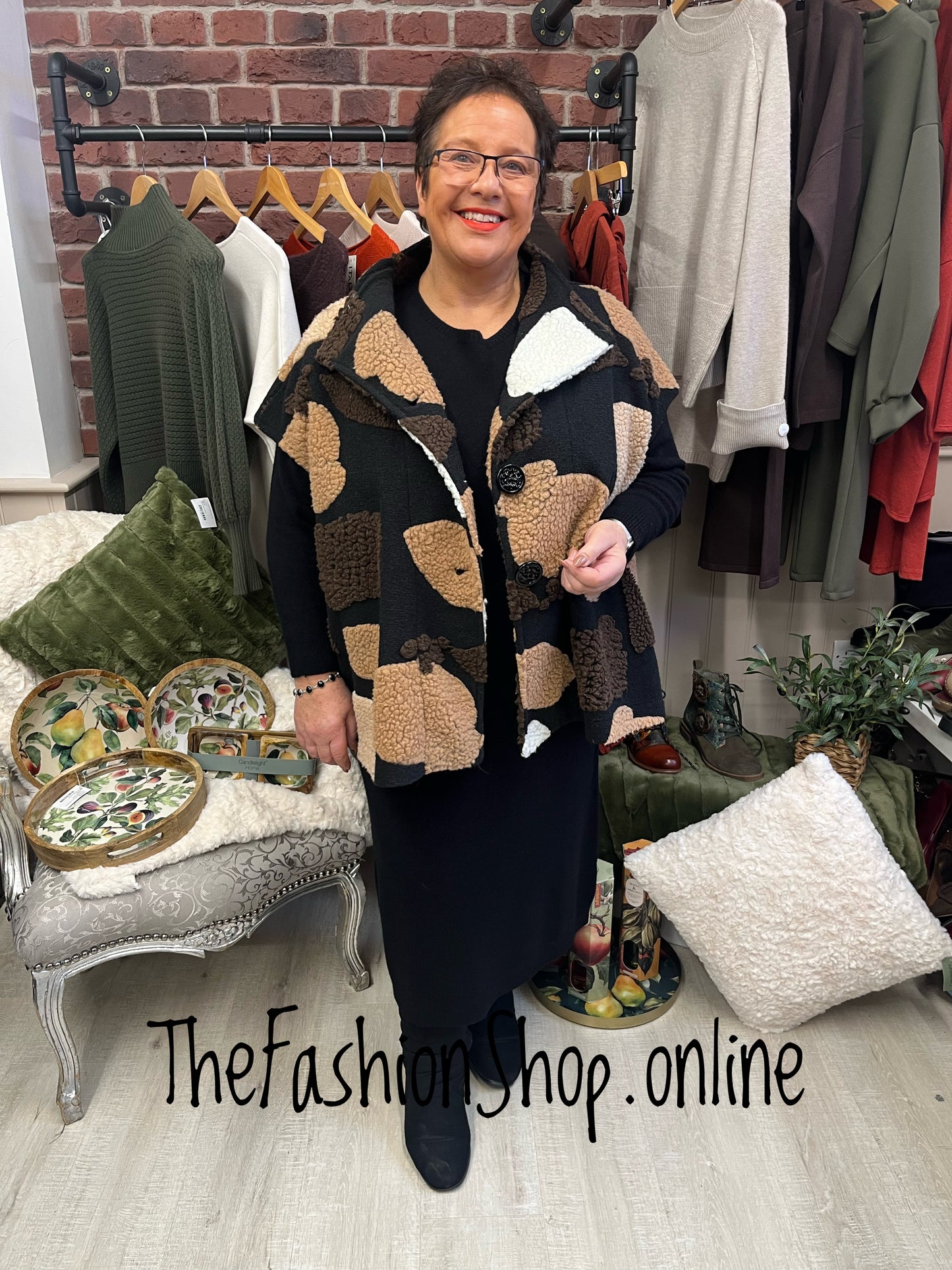 Jenny Waistcoat/ Gilet in Brown, Camel, Black, Cream 18-24