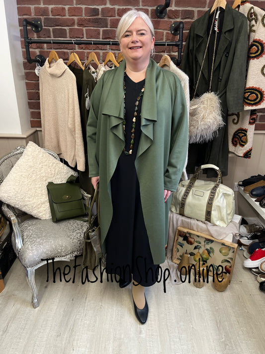 Erin khaki waterfall jacket 14-22