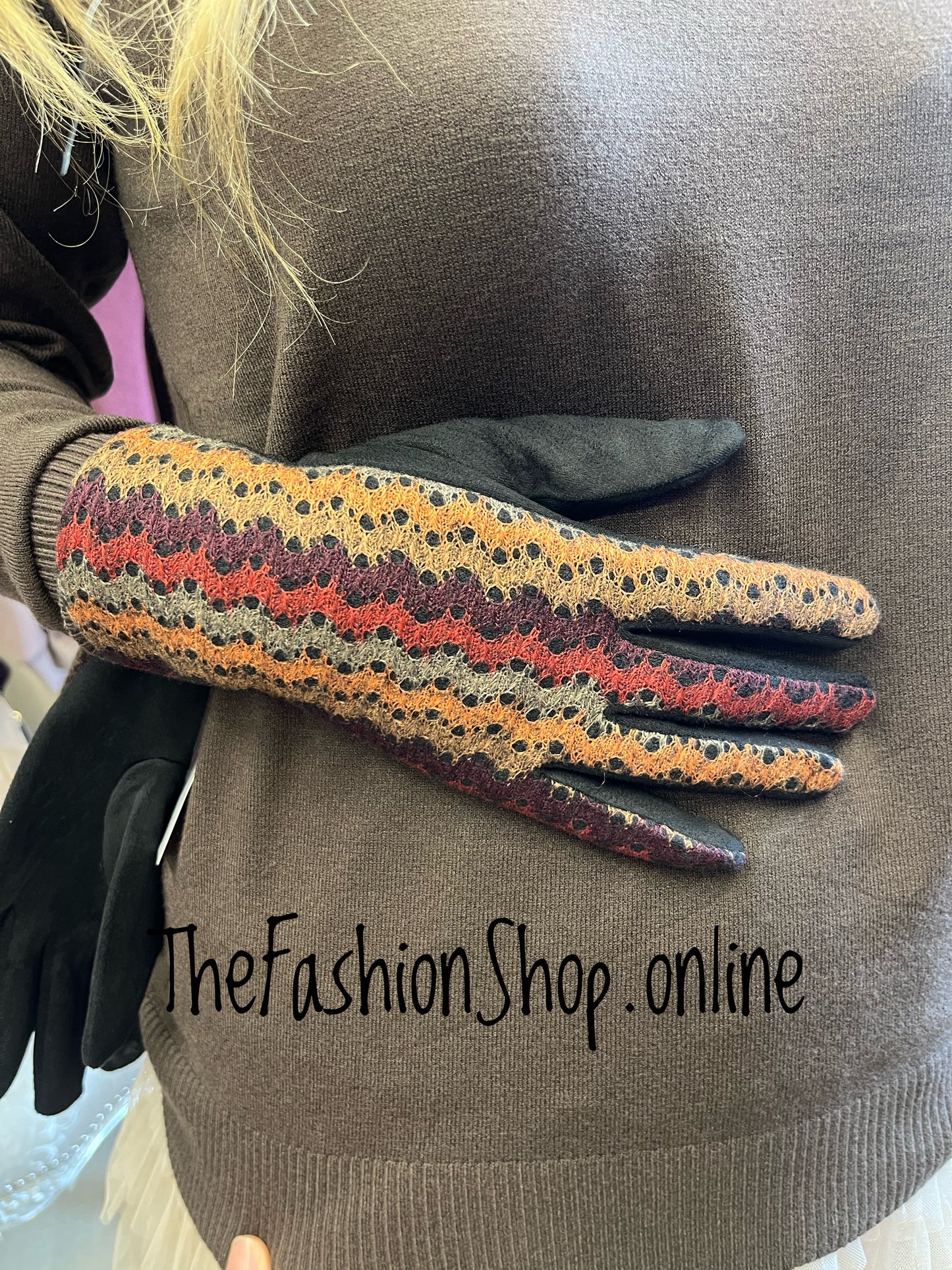 Autumn Tan lace look gloves