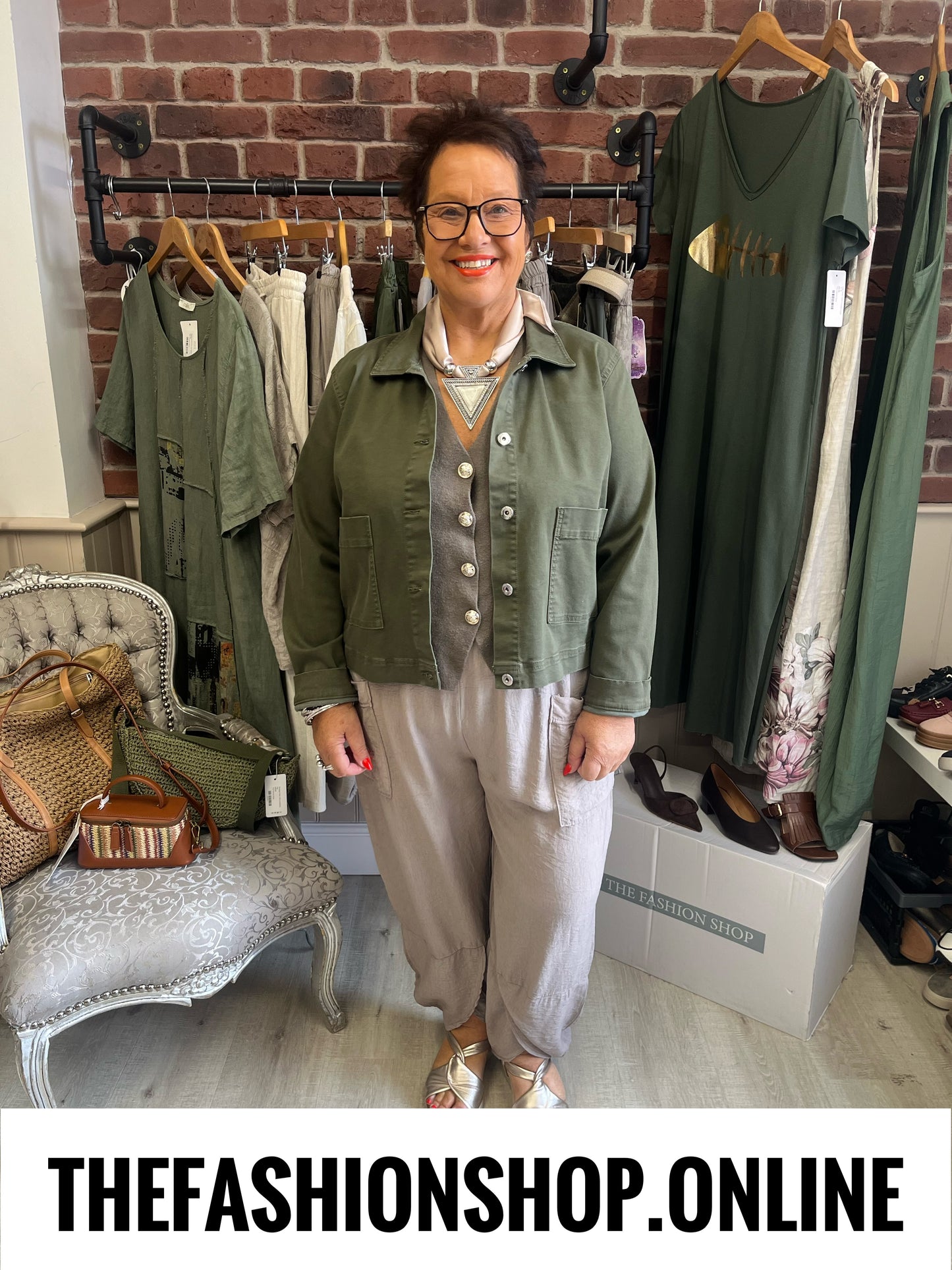 Elsa khaki denim jacket sizes 12-18
