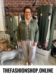 Elsa khaki denim jacket sizes 12-18