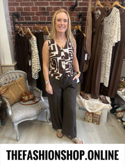 Tasmin brown and beige linen mix waistcoat 8-12