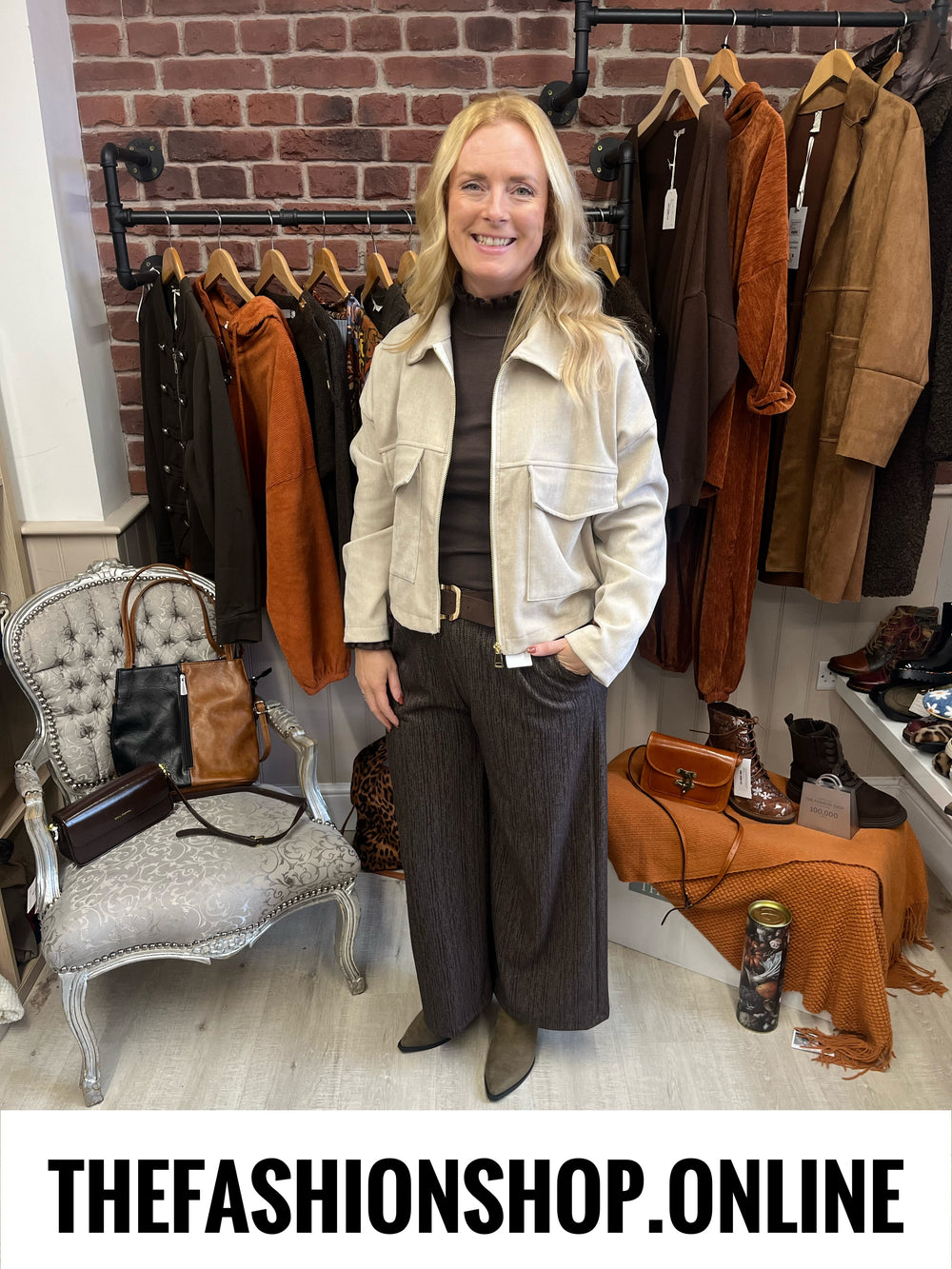Willow beige faux suede jacket 8-16