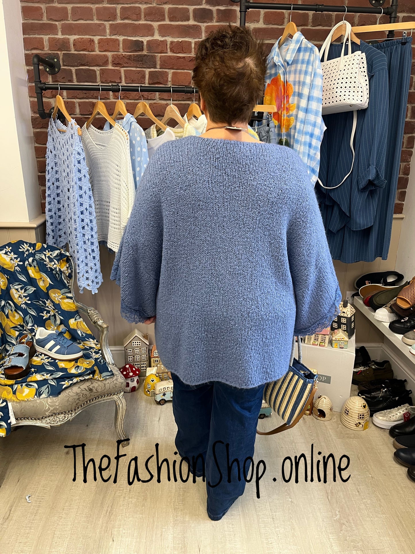 Ivy denim blue mohair mix jumper 14-22