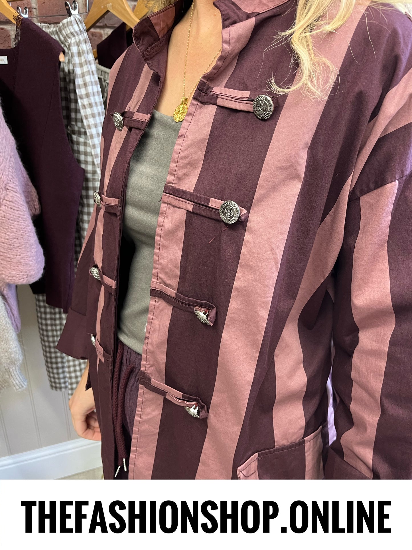 Chloe mulberry military striped jacket 12-18