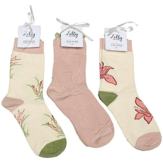 Zelly 3 pack Annie pink ankle socks 3-7