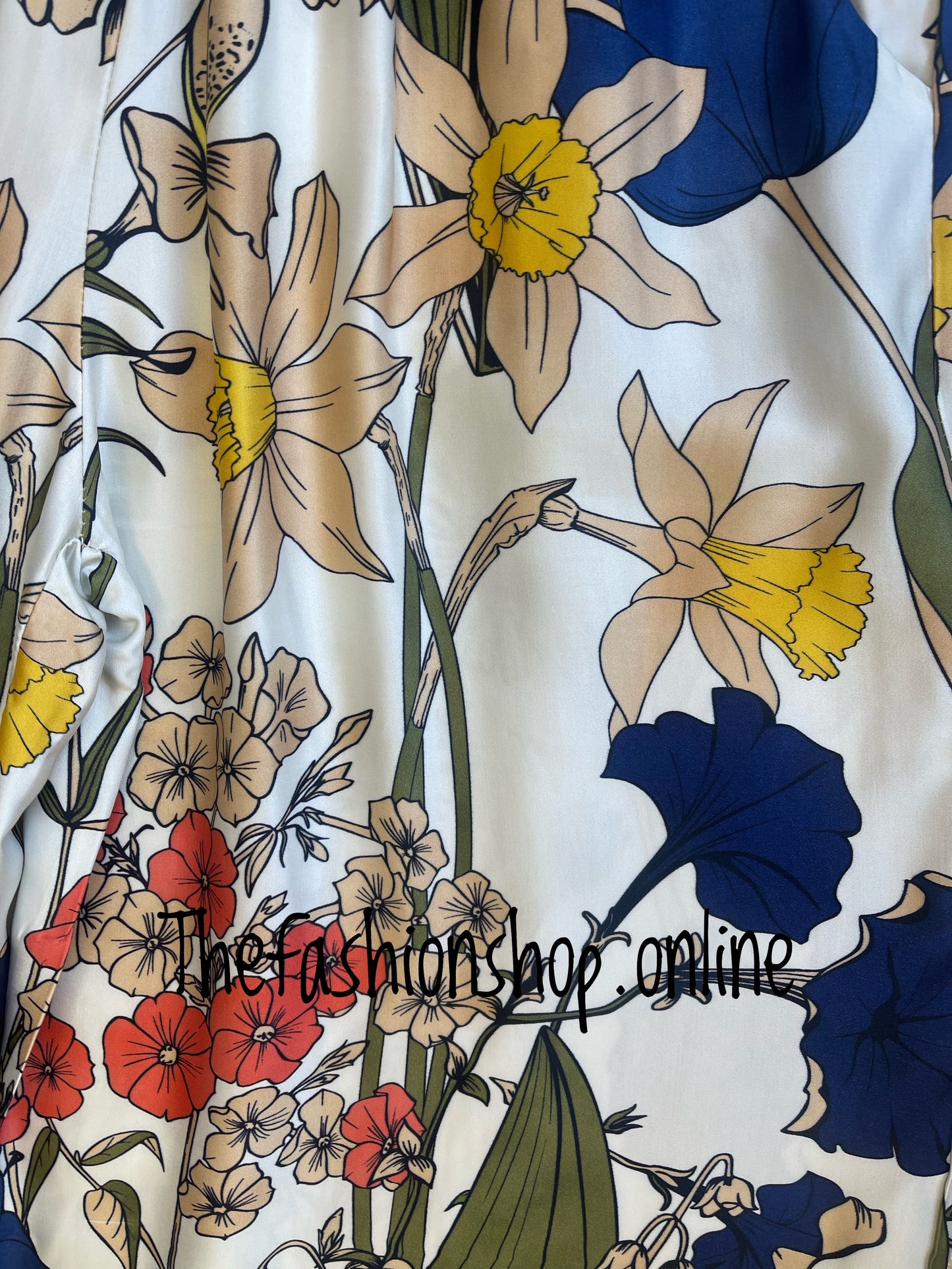 Keely retro floral silk feel trousers 10-16