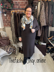 Erika brown knitted dress 14-22