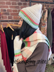 Red Cuckoo Hat Gloves And Scarf Set Pink