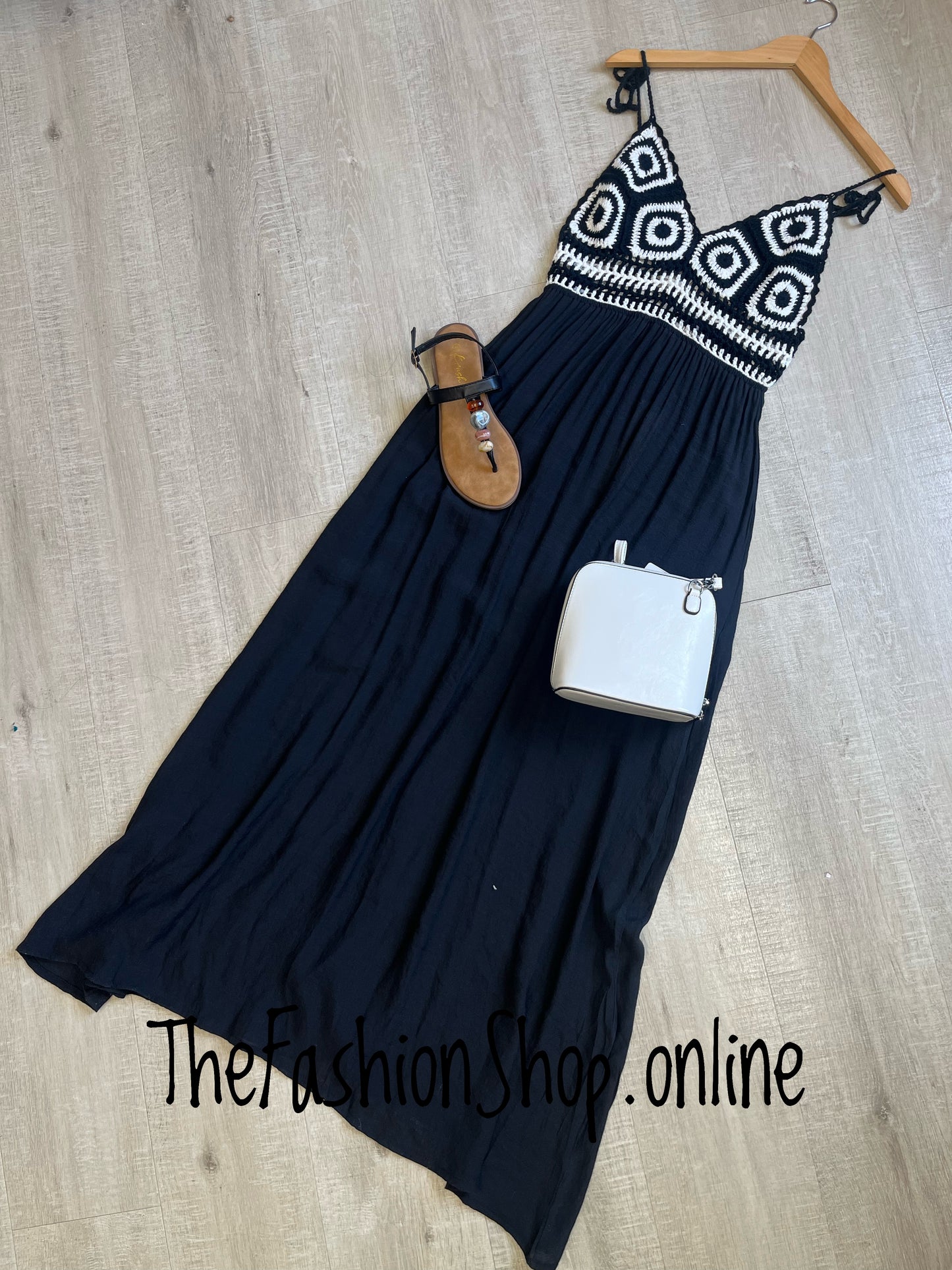 Elodie black and white crochet sundress 8-14