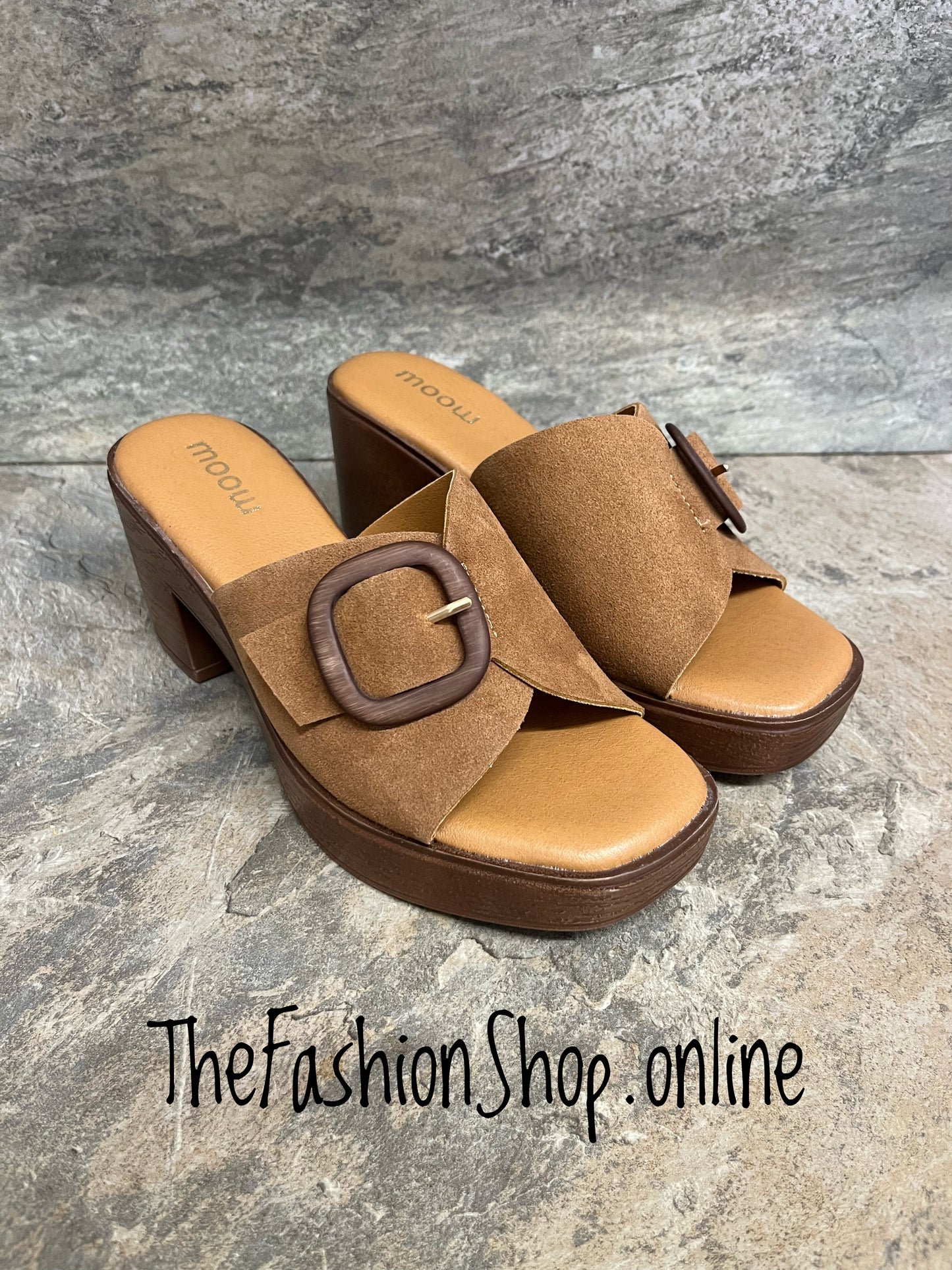 Jamie camel block heel mules sizes 3-8 (36-41)