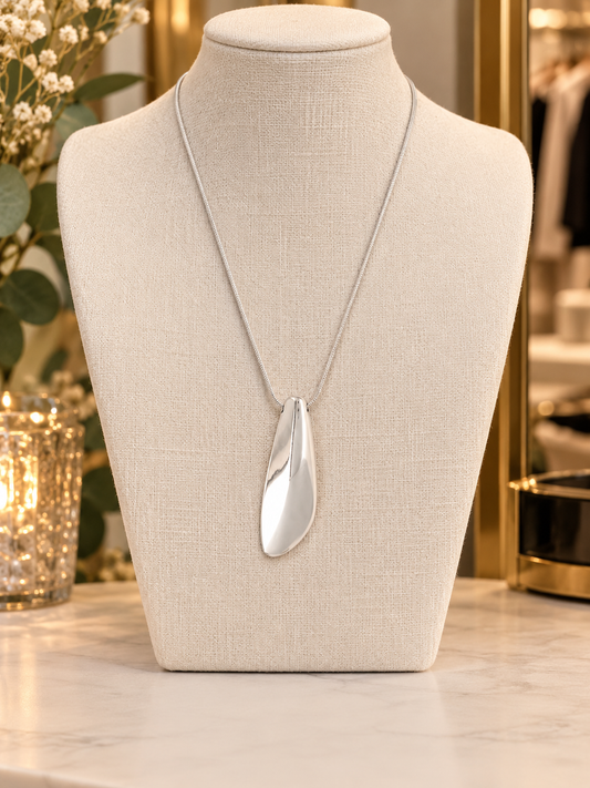 Envy silver teardrop necklace