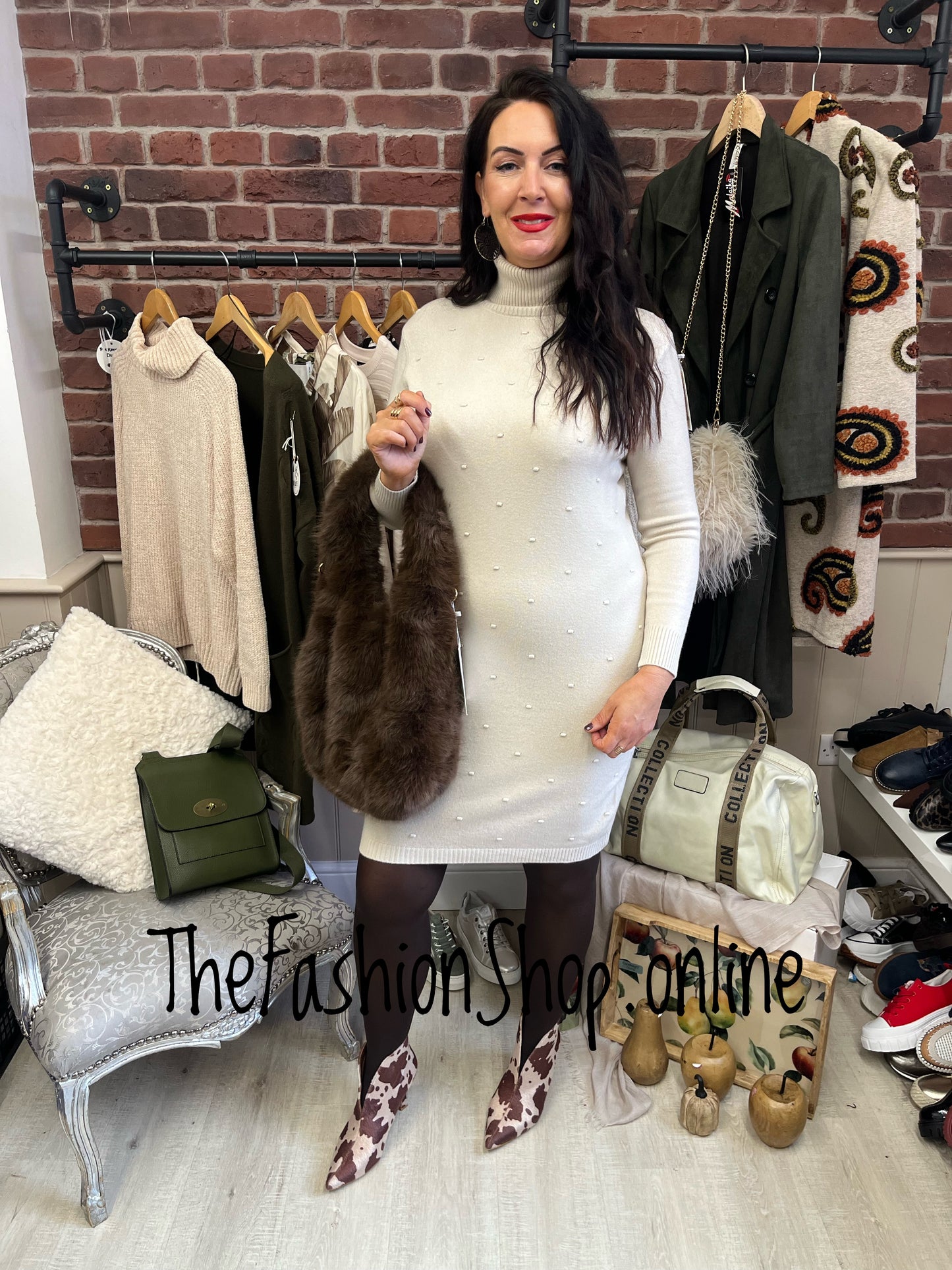Charlotte cream jumper dress 12-16