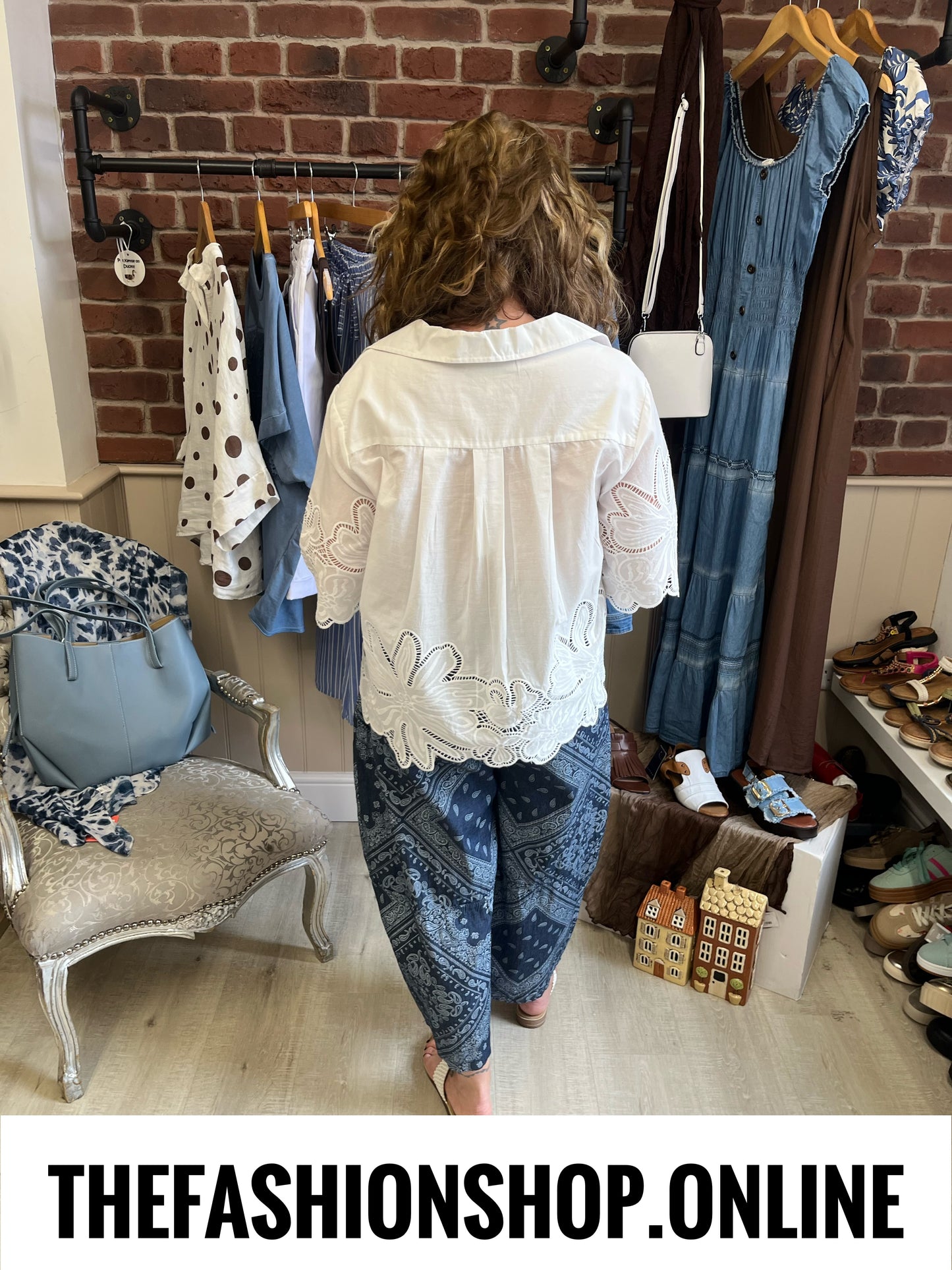 Colette lace detail white shirt 10-14