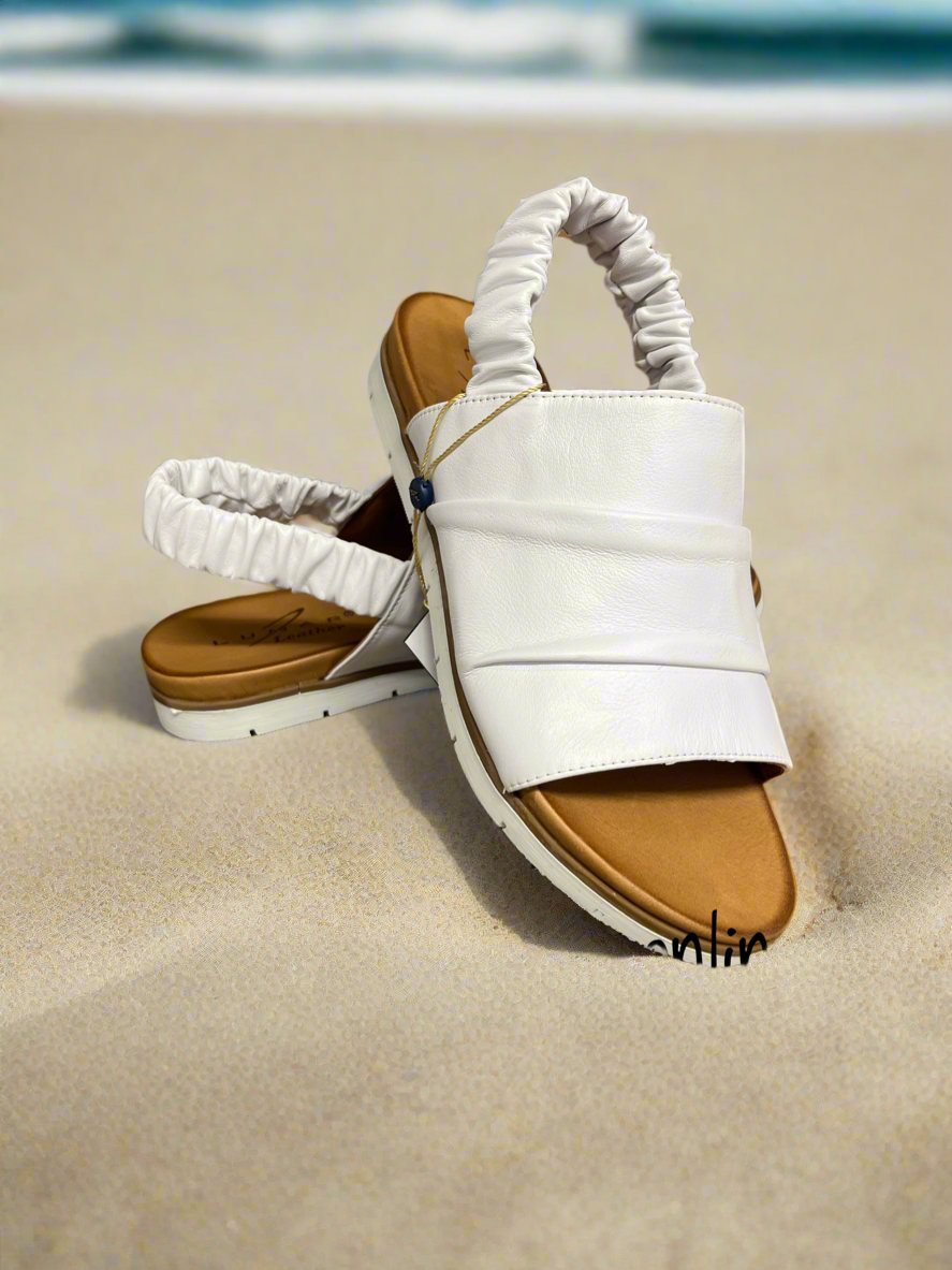 Lunar Samantha white leather sandals sizes 4-8 (37-41)