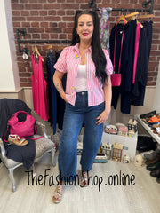 Anita pink striped lemon shirt sizes 10, 12 and 14