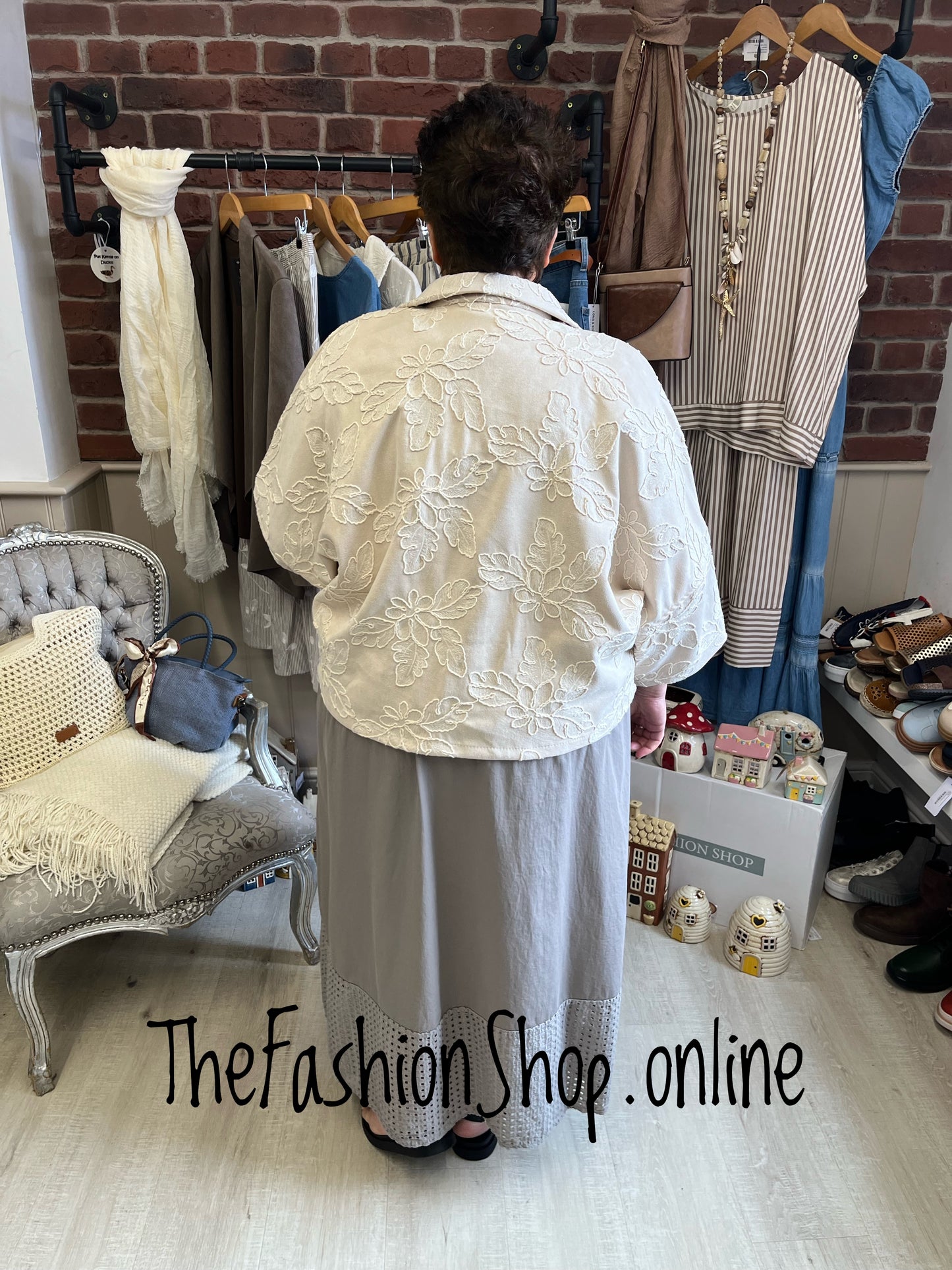 Darcie beige faux suede jacket 14-20