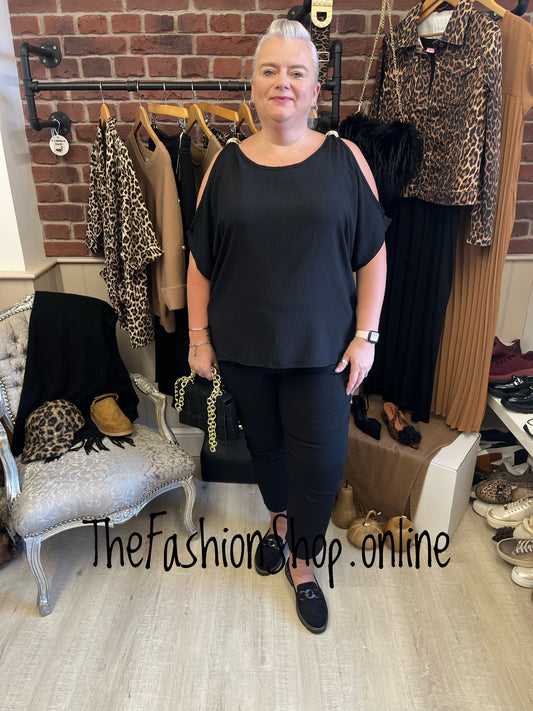 Sienna black cold shoulder top 12-18