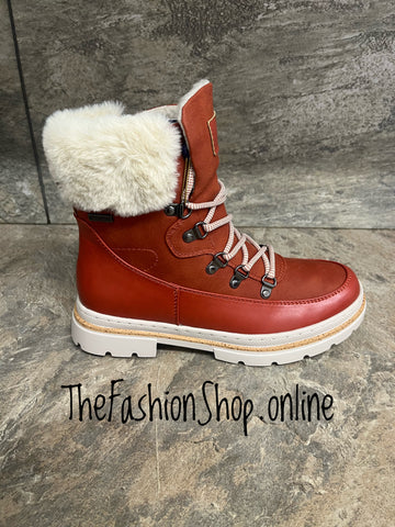 Lunar Evelyn orange waterproof boots sizes 4-8 (37-41)