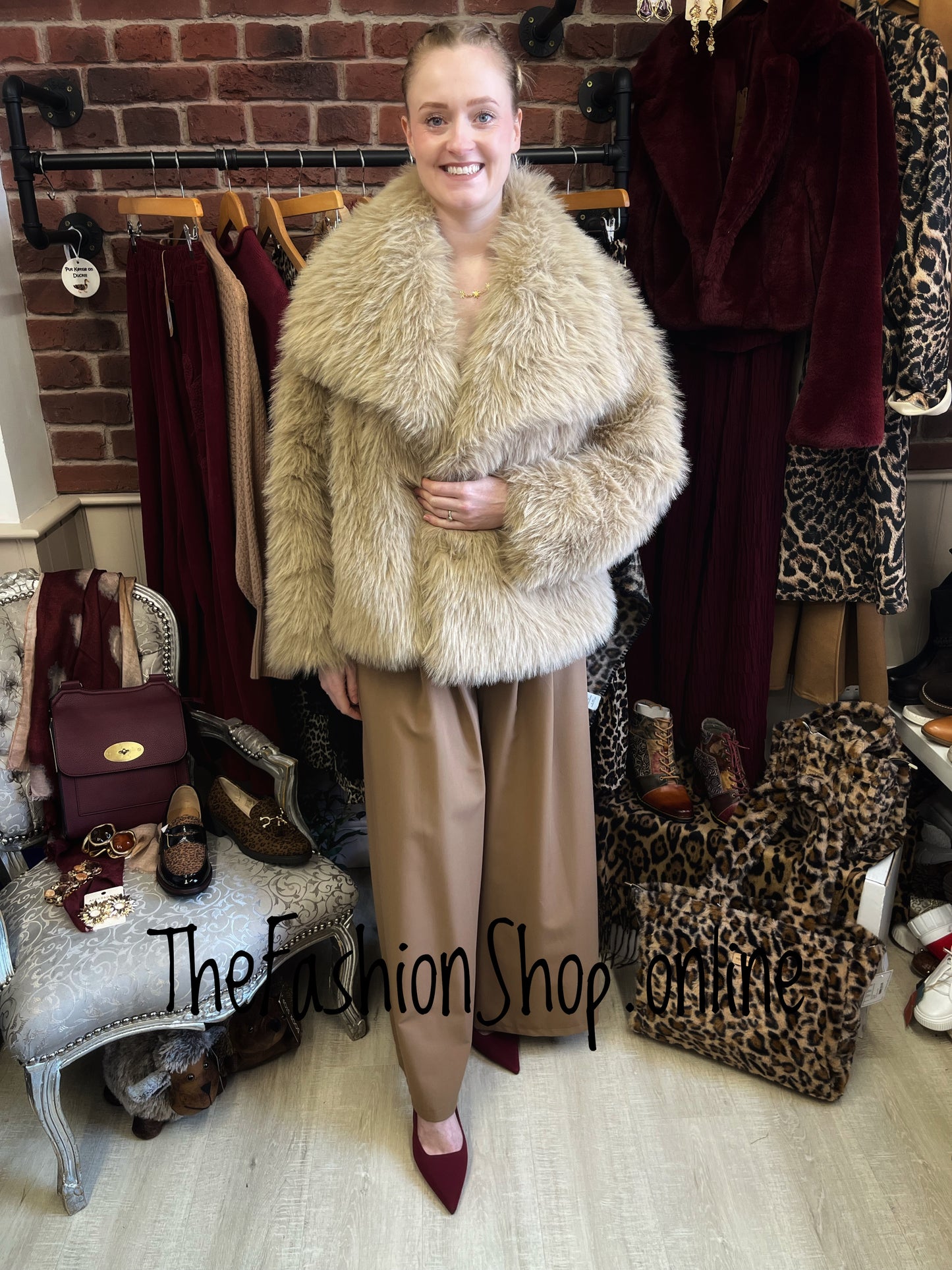 Charlie camel faux fur jacket 12-18