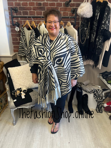 Nadine zebra print cape - free size