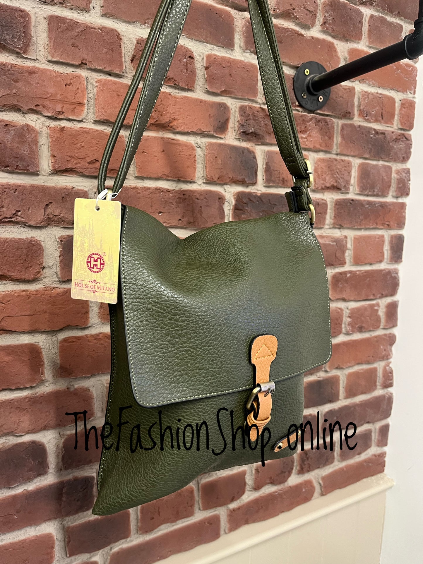 Carolyn large khaki messenger bag