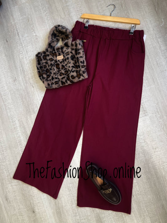 Wine classic magic wide leg trousers 16-20