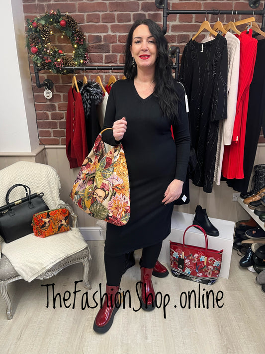 Mia black cashmere mix jumper dress 12-16