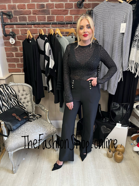 Kimberley black crystal bodysuit 8-12