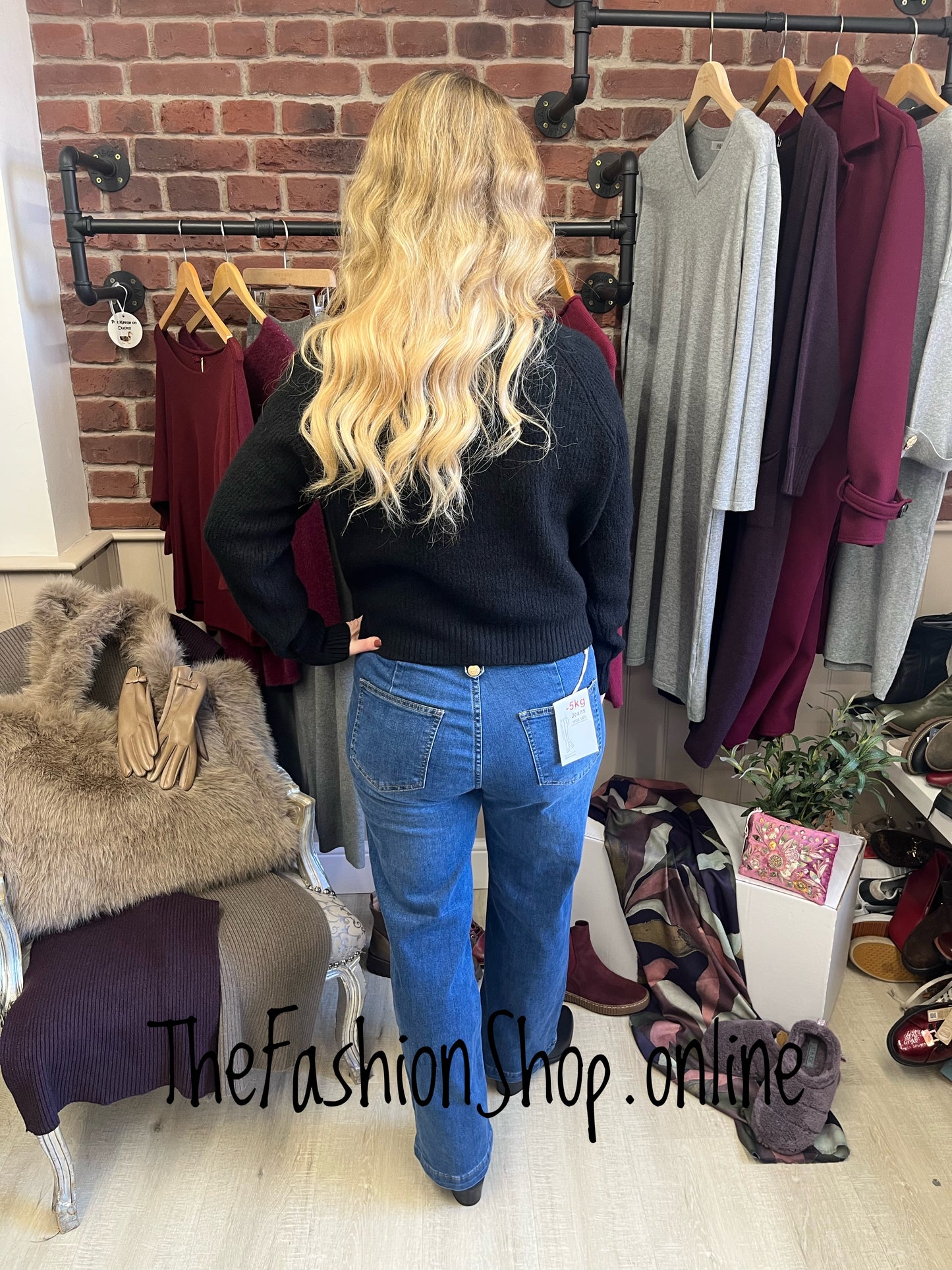 Wonky button cardigan in black 8-14