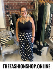 Charlie black spot wide leg trousers 14-24