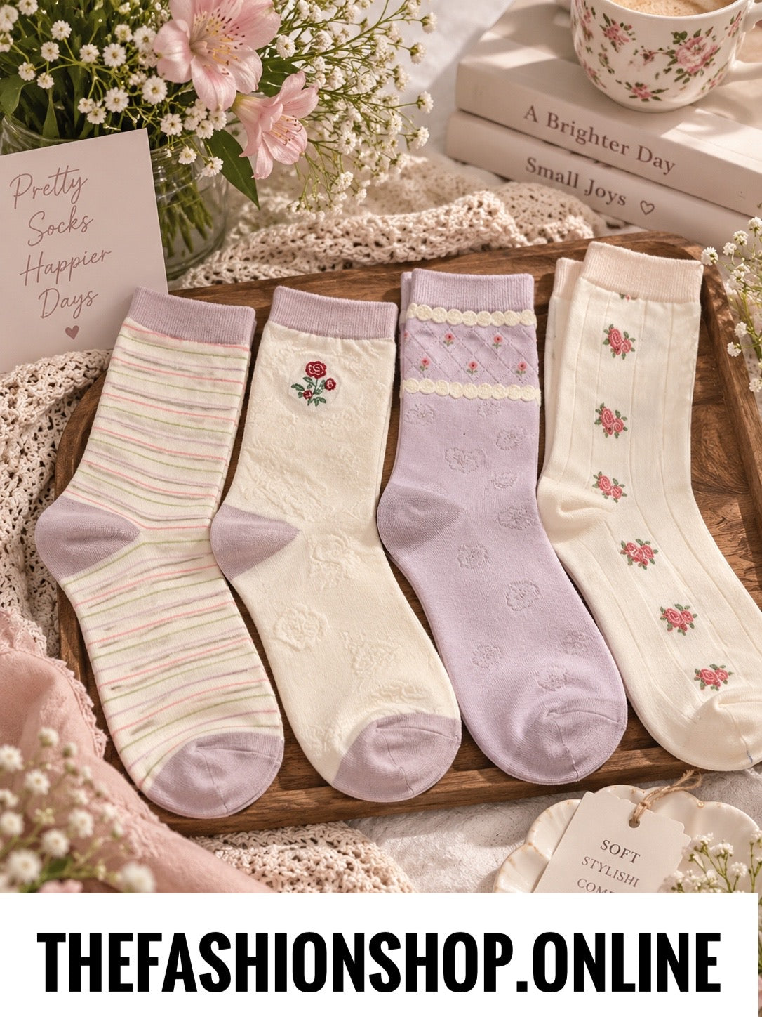 Zelly 4 pack mauve Lydia ankle socks 3-7