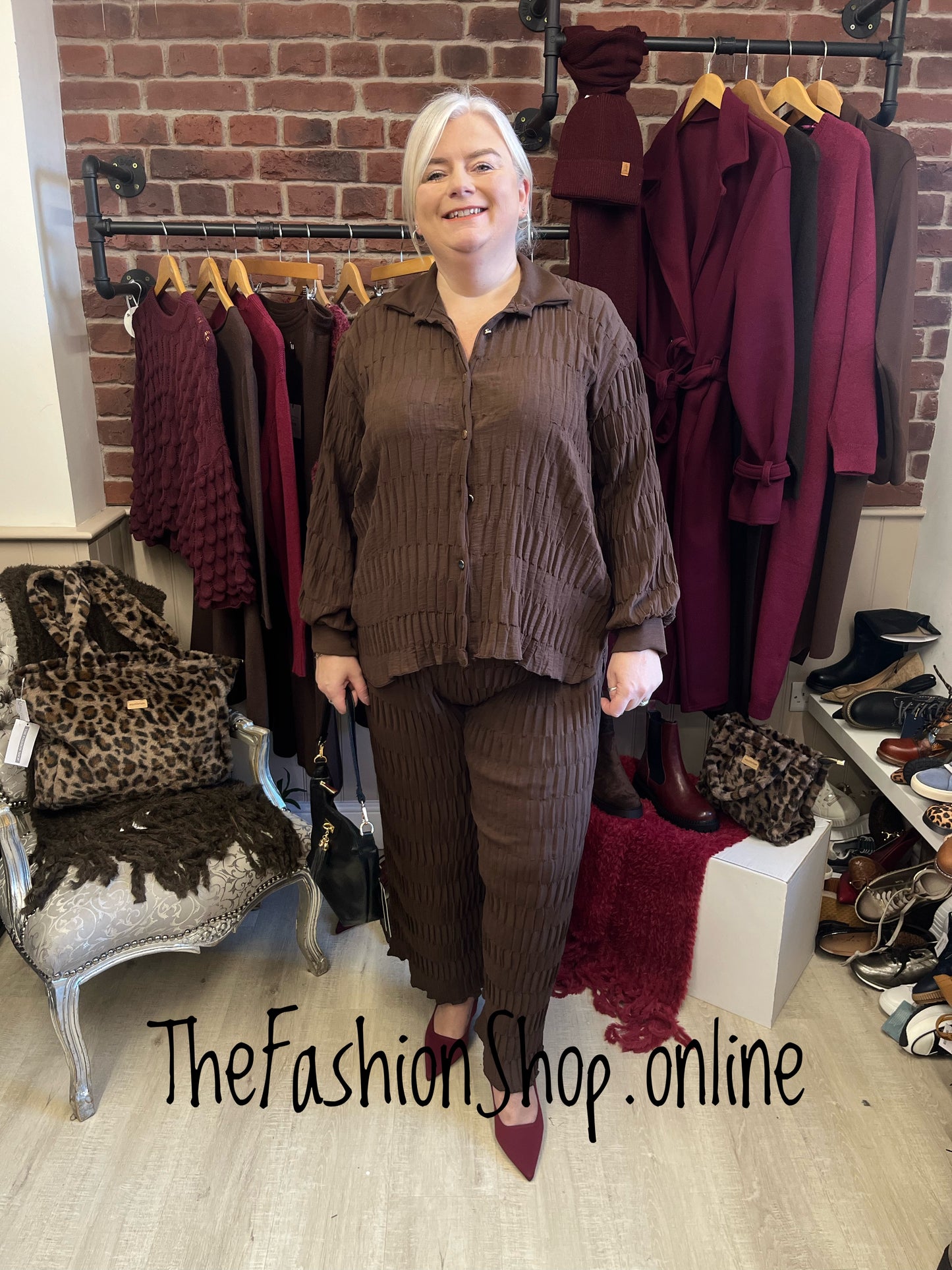 Amelia brown pin tuck co-ord 14-20