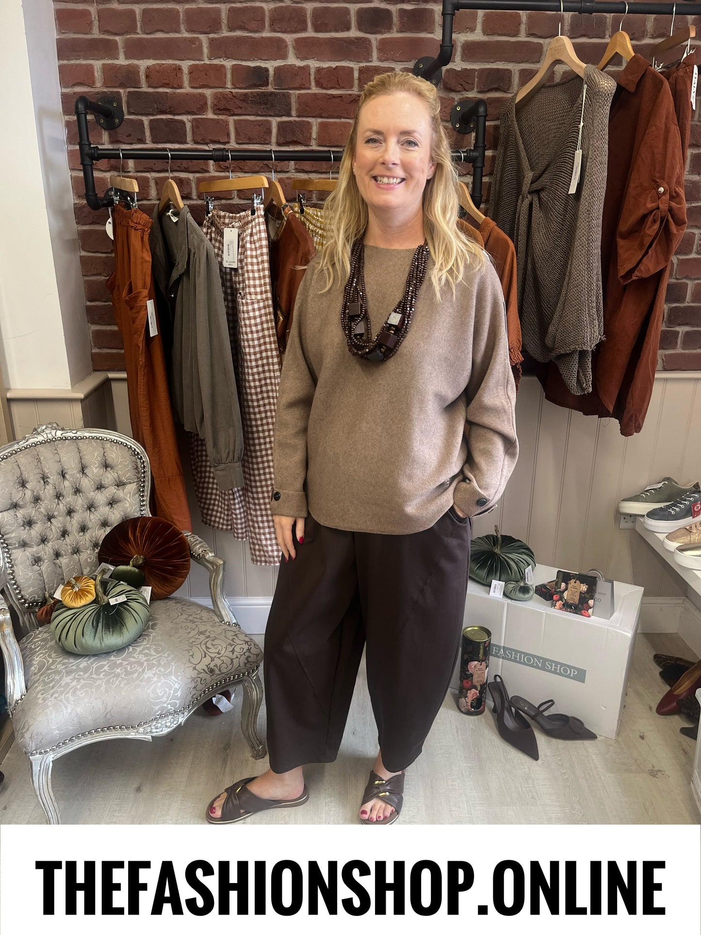 Riley brown cashmere mix jumper 10-16