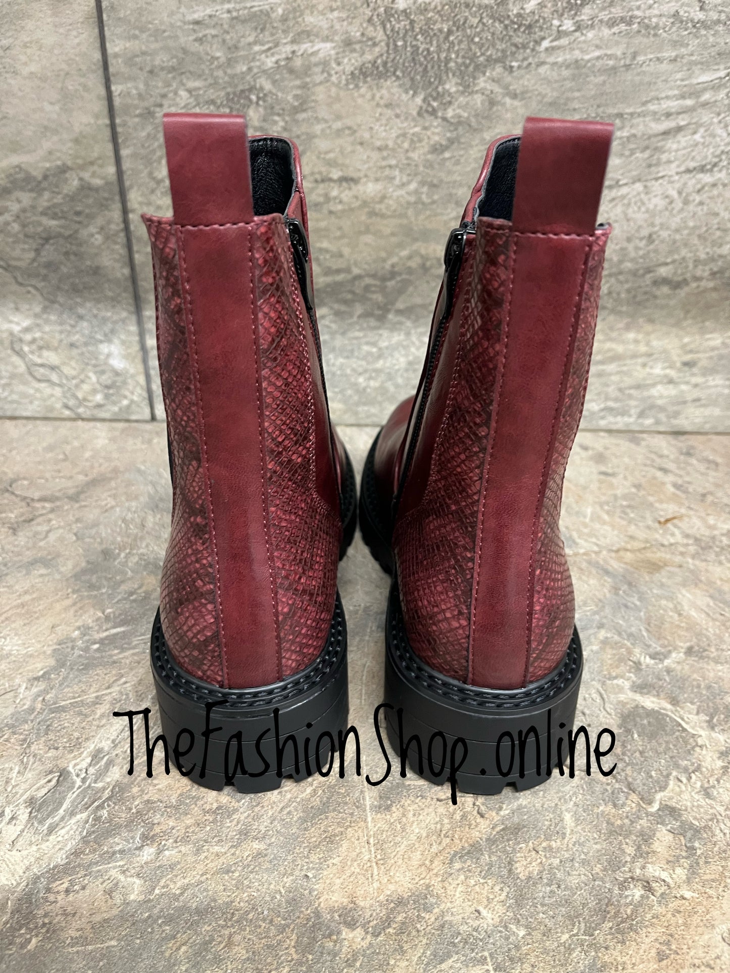 Gracie wine Chelsea boot sizes 3-8 (36-41)